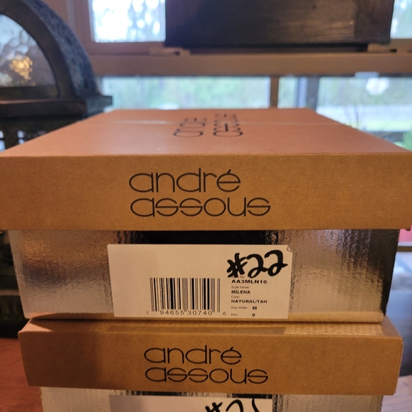 Andre Assous Milena Espadrille Wedge Sandal Designer Celebrity Luxury Leather 22 - Picture 3 of 11